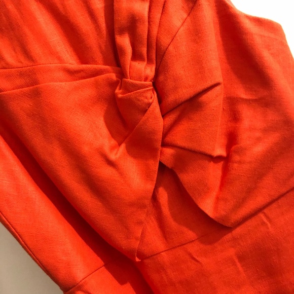 J. Crew linen sleeveless dress red orange colour - Picture 5 of 7